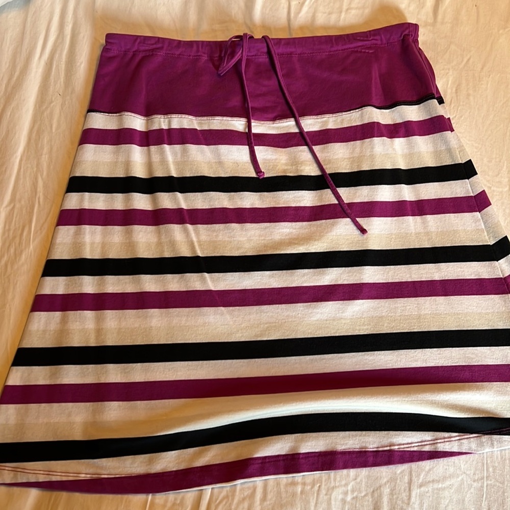 Lole womens large skirt pink stripe organic cotton excellent preowned